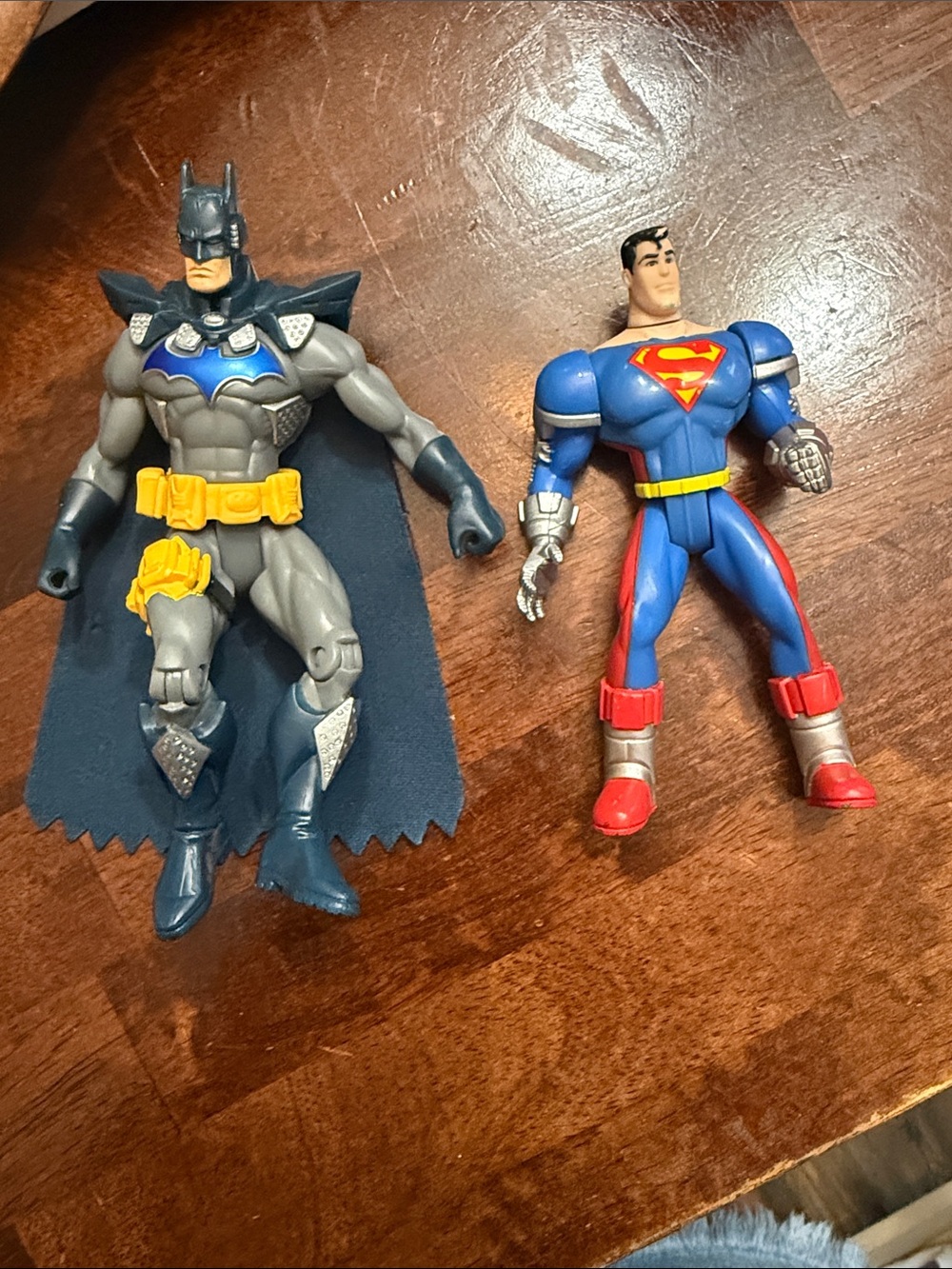 Mattel Batman & Superman Figure Duo - Blue, Gray, Red, Yellow